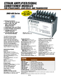 Thumbnail of document Data Sheet - DMD-465WB Strain Amplifier/Conditioner for Bridge, Load Cell, Transducer
